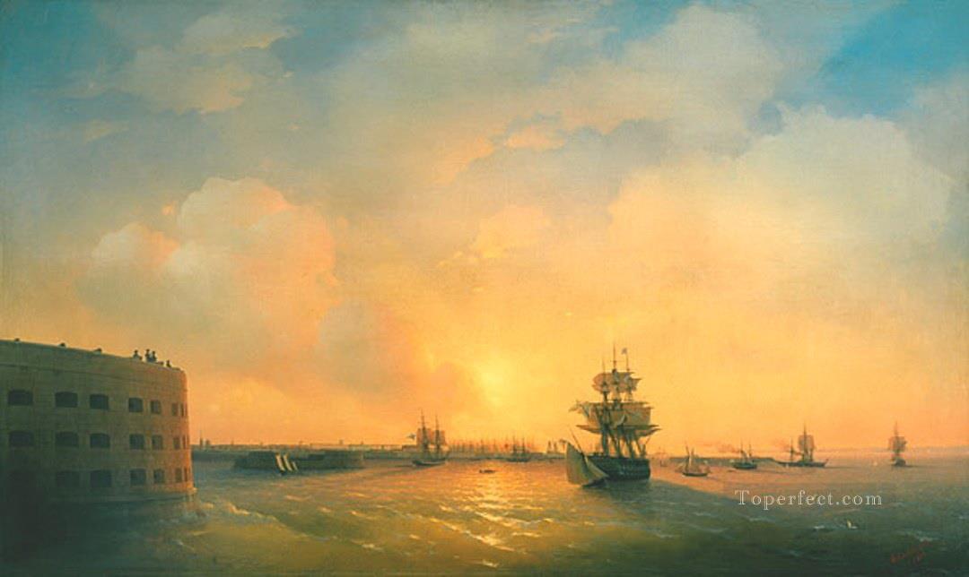 クロンシュタットの砦 アレクサンダー皇帝 1844 ロマンチックなイワン・アイヴァゾフスキー ロシア油絵